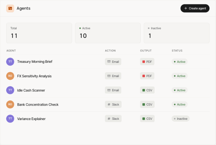 Creating an agent in Palm